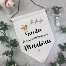 Load image into Gallery viewer, Personalised Santa Stop Here Sign - Santa's Sleigh