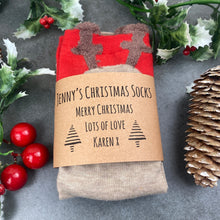 Load image into Gallery viewer, Reindeer Christmas Sock