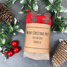 Load image into Gallery viewer, Reindeer Merry Christmas Sock