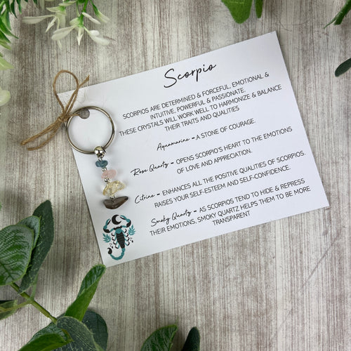 Scorpio Crystal Chip Keyring-The Persnickety Co