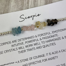 Load image into Gallery viewer, Scorpio Crystal Chip Beaded Bracelet