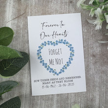 Load image into Gallery viewer, Personalised Funeral Forget Me Not Seed Packets
