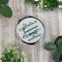 Load image into Gallery viewer, Personalised Bridesmaid Silver Compact Mirror