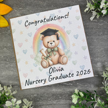 Load image into Gallery viewer, Personalised Nursery Graduation Teddy Bear Card