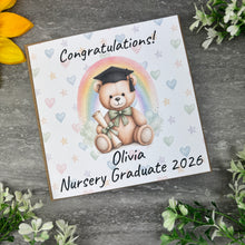 Load image into Gallery viewer, Personalised Nursery Graduation Teddy Bear Card