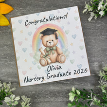 Load image into Gallery viewer, Personalised Nursery Graduation Teddy Bear Card