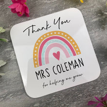 Load image into Gallery viewer, Thank You Teacher Rainbow Mug and Coaster