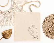 Load image into Gallery viewer, Personalised Birth Flower Tote Bag