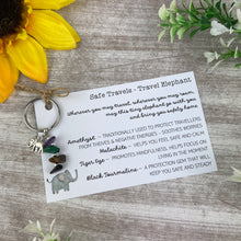 Load image into Gallery viewer, Safe Travels - Travel Elephant Crystal Keyring