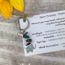 Load image into Gallery viewer, Safe Travels - Travel Elephant Crystal Keyring