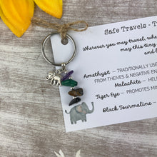 Load image into Gallery viewer, Safe Travels - Travel Elephant Crystal Keyring