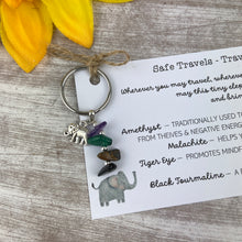 Load image into Gallery viewer, Safe Travels - Travel Elephant Crystal Keyring