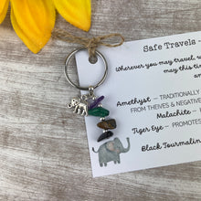 Load image into Gallery viewer, Safe Travels - Travel Elephant Crystal Keyring