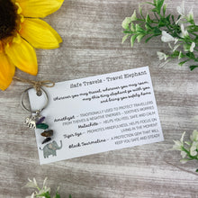 Load image into Gallery viewer, Safe Travels - Travel Elephant Crystal Keyring-The Persnickety Co