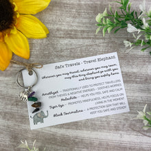 Load image into Gallery viewer, Safe Travels - Travel Elephant Crystal Keyring