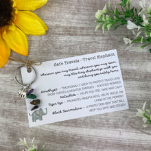 Load image into Gallery viewer, Safe Travels - Travel Elephant Crystal Keyring