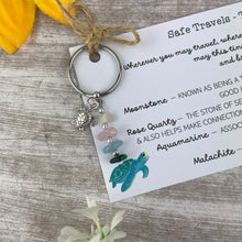 Load image into Gallery viewer, Safe Travels - Travel Turtle Crystal Keyring