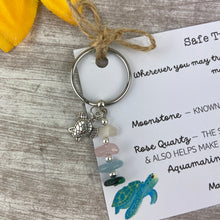 Load image into Gallery viewer, Safe Travels - Travel Turtle Crystal Keyring