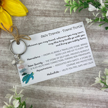 Load image into Gallery viewer, Safe Travels - Travel Turtle Crystal Keyring