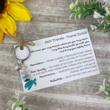 Load image into Gallery viewer, Safe Travels - Travel Turtle Crystal Keyring