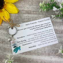Load image into Gallery viewer, Safe Travels - Travel Turtle Crystal Keyring