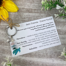 Load image into Gallery viewer, Safe Travels - Travel Turtle Crystal Keyring
