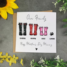 Load image into Gallery viewer, Wellie Family Happy Mothers Day card