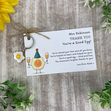 Load image into Gallery viewer, Personalised Teacher Keyring – You’re a Good Egg