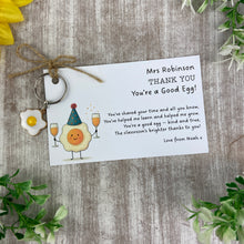 Load image into Gallery viewer, Personalised Teacher Keyring – You’re a Good Egg