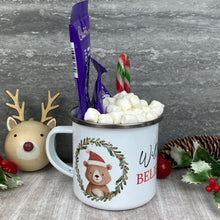 Load image into Gallery viewer, Personalised Festive Friends 'Believe' Enamel Mug