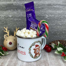 Load image into Gallery viewer, Personalised Festive Friends 'Believe' Enamel Mug