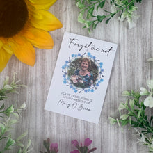 Load image into Gallery viewer, Personalised Funeral Seed Favour | Memorial Seeds with Photo | Sunflower, Wildflower or Forget-Me-Not Wreath