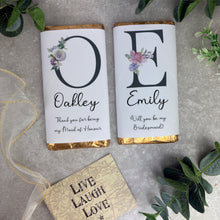 Load image into Gallery viewer, Personalised Bridesmaid Wedding Chocolate Bar