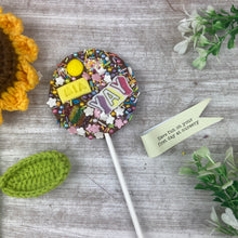 Load image into Gallery viewer, Personalised Have Fun On Your First Day At Nursery Belgian Chocolate Lollipop