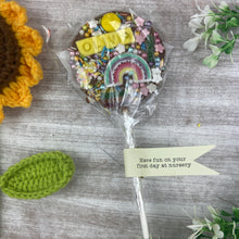 Load image into Gallery viewer, Personalised Have Fun On Your First Day At Nursery Belgian Chocolate Lollipop