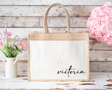 Load image into Gallery viewer, Personalised Name Jute Bag