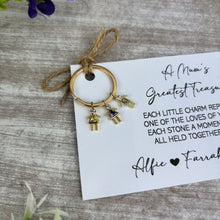 Load image into Gallery viewer, Personalised Mum Keyring with Birthstone Charms