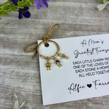 Load image into Gallery viewer, Personalised Mum Keyring with Birthstone Charms