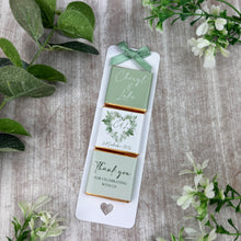 Load image into Gallery viewer, Personalised Sage Green Botanical Wedding Favours