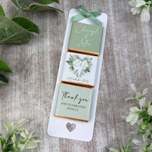 Load image into Gallery viewer, Personalised Sage Green Botanical Wedding Favours