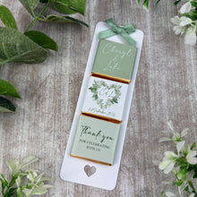 Load image into Gallery viewer, Personalised Sage Green Botanical Wedding Favours