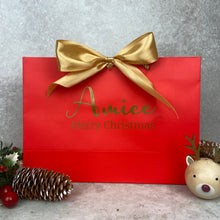 Load image into Gallery viewer, Personalised Christmas Gift Bag - Red & Gold