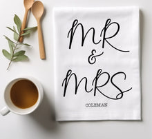 Load image into Gallery viewer, Personalised Mr and Mrs Tea Towel-The Persnickety Co