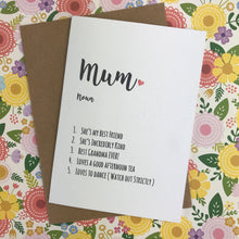 Load image into Gallery viewer, Mother's Day Card Personalised Mum Definition-8-The Persnickety Co