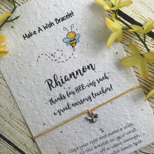 Load image into Gallery viewer, Nursery Teacher Wish Bracelet on Plantable Seed Card