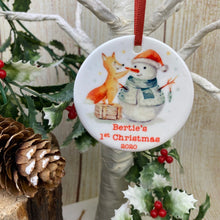 Load image into Gallery viewer, Snowman 1st Christmas Hanging Decoration-2-The Persnickety Co