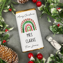Load image into Gallery viewer, Merry Christmas - Personalised Rainbow Chocolate Bar