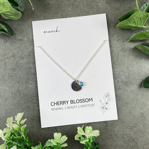 Birth Flower and Birthstone Necklace-The Persnickety Co