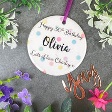 Load image into Gallery viewer, Personalised 30th Birthday Hanging Decoration-9-The Persnickety Co