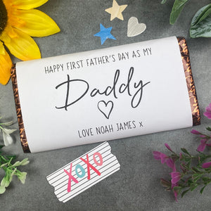 Happy First Father's Day Personalised Chocolate Bar
